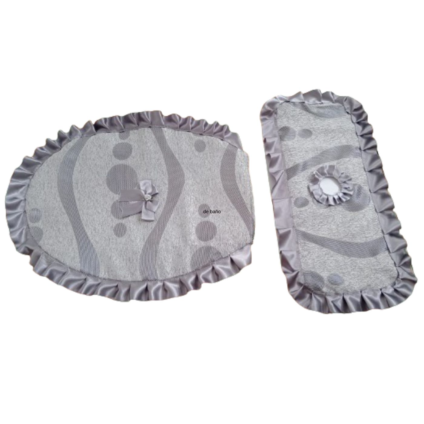 Juego de Fundas Gris para Inodoro Acolchadas Elásticas Decorativas Lavables para Baño - Imagen 3