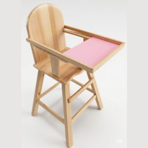 Silla de Comer para Bebé de Madera Pino con Bandeja Desmontable