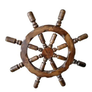 Timón De Barco Decorativo En Madera Grande 60x60cm