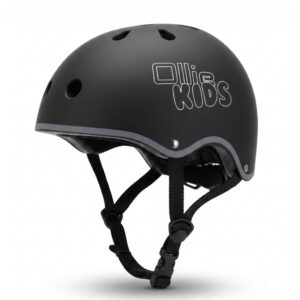 Casco para Bicicleta Ollie Kids Negro Talla XS con Luz LED Trasera – Protección para Niños