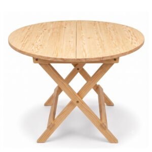 Mesa Plegable Redonda Álamo 100 cm – Madera de Pino Color Natural
