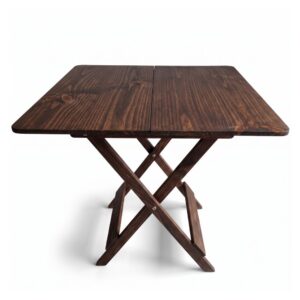 Mesa Plegable Cuadrada Montecarlos de Madera Pino 100 x 100 cm | Acabado Semi Mate | Color Marron